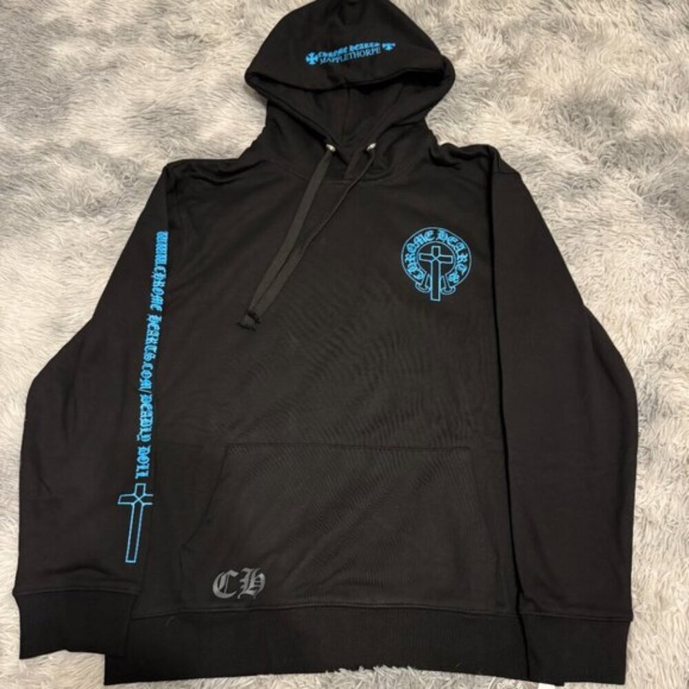 Chrome Hearts Mapplethorpe Black/Blue Hoodie Men’s Size Medium or Large